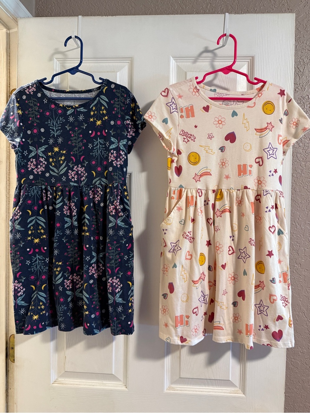 wonder nation Navy Floral Dress & Cream Graphic Heart Dress